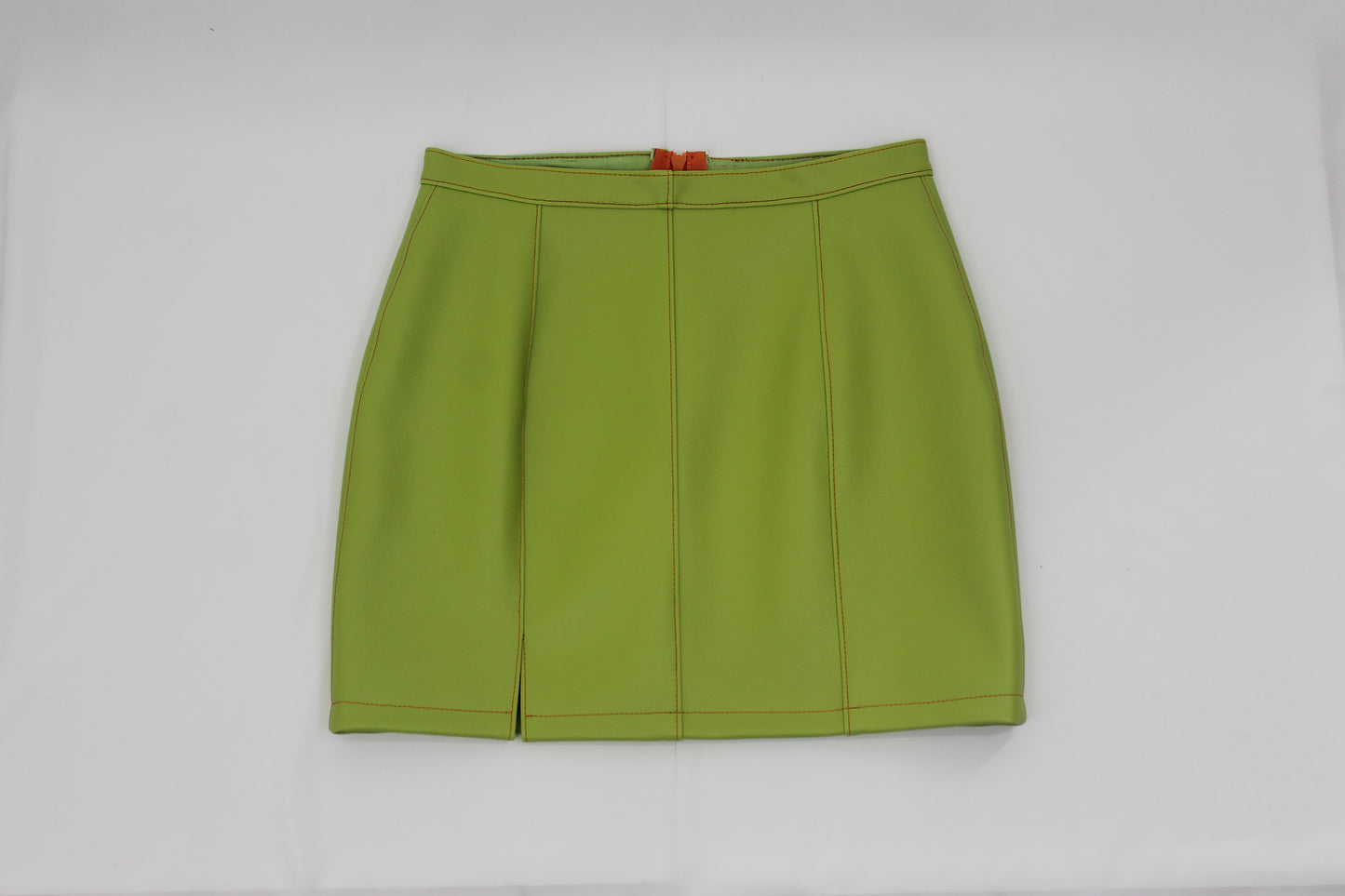 Jupe cuir vert "AVOCAT"