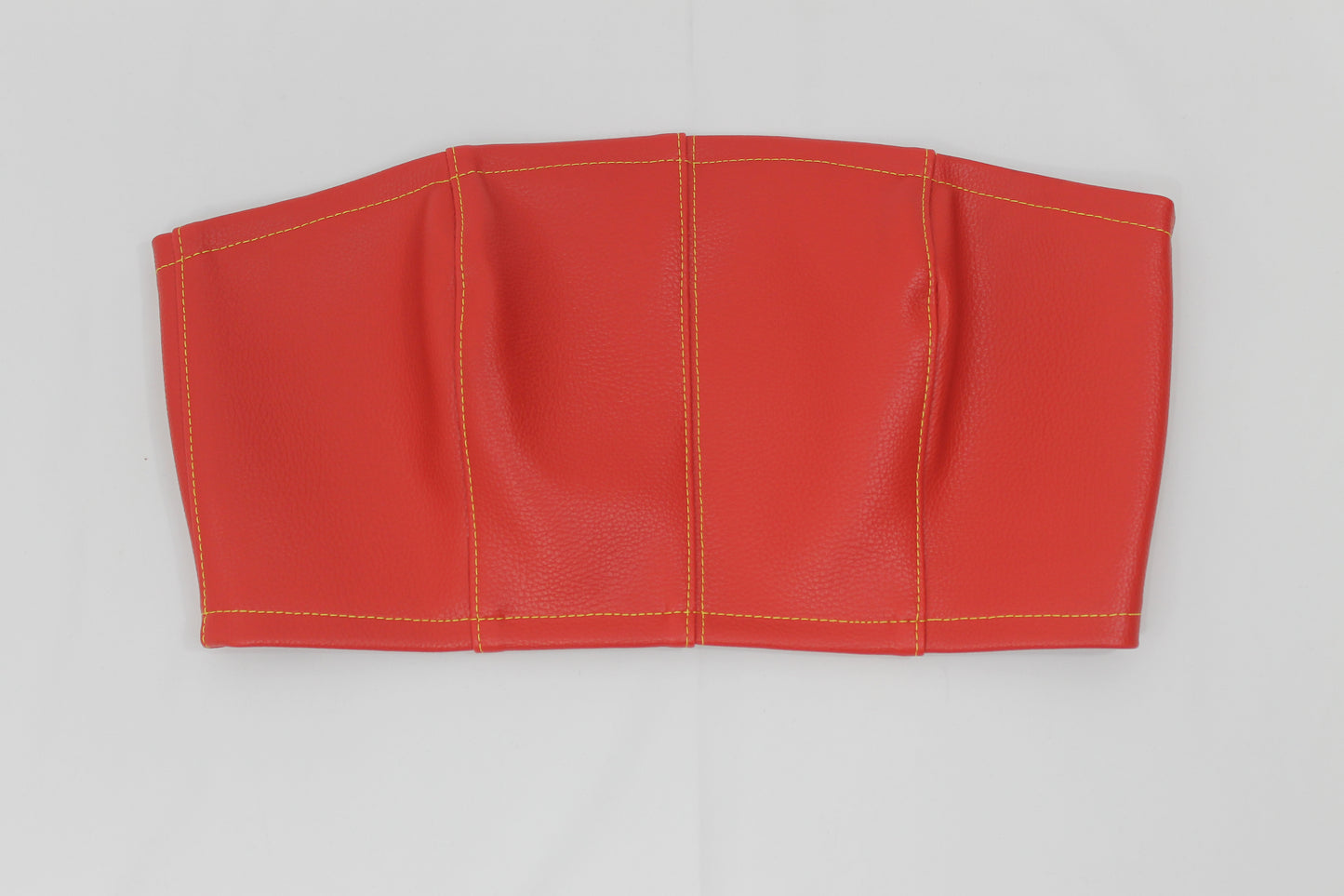 Bustier cuir rouge "ALIZARINE"