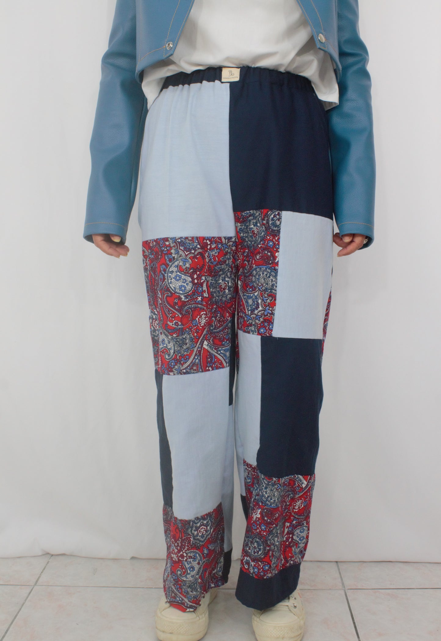 Pantalon Patchwork bleu et rouge
