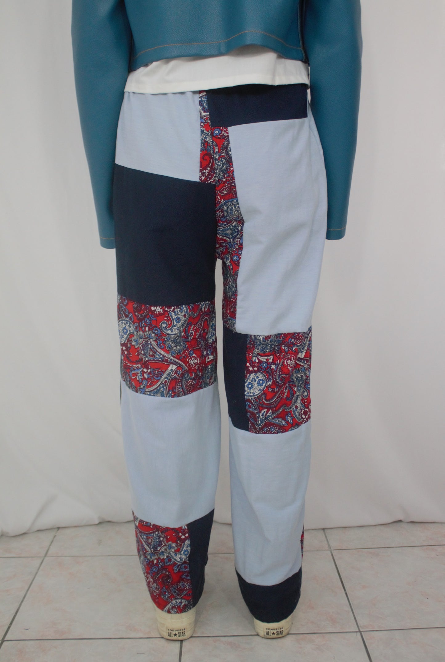 Pantalon Patchwork bleu et rouge
