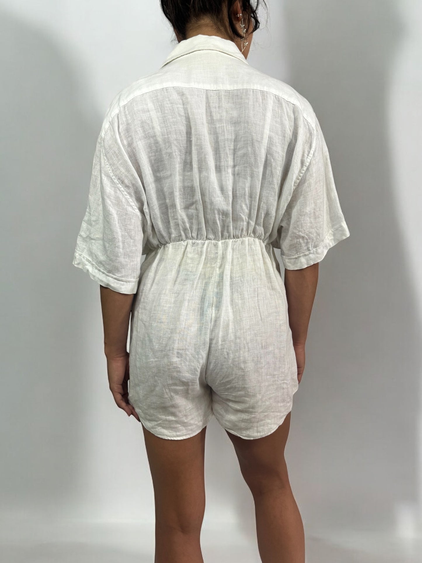 Combinaison upcyclé en lin blanc
