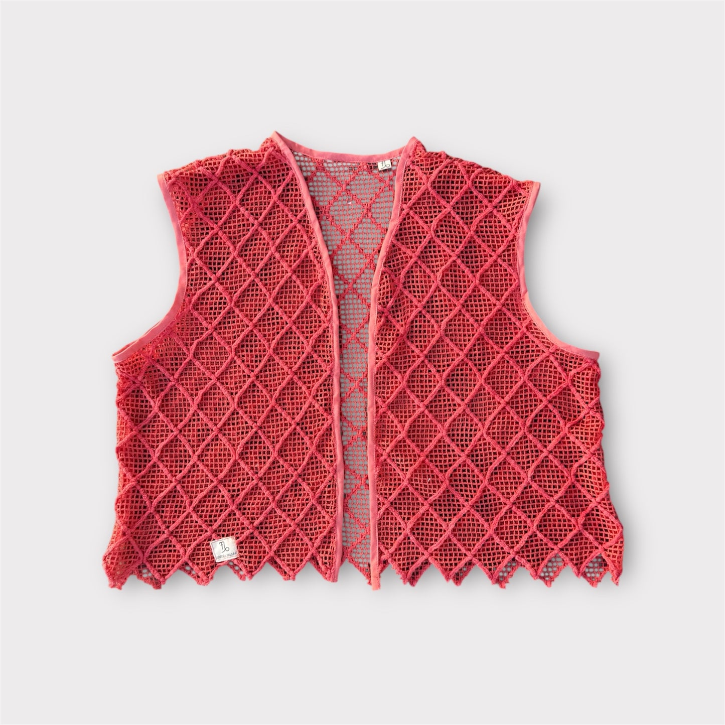 Boléro crochet corail