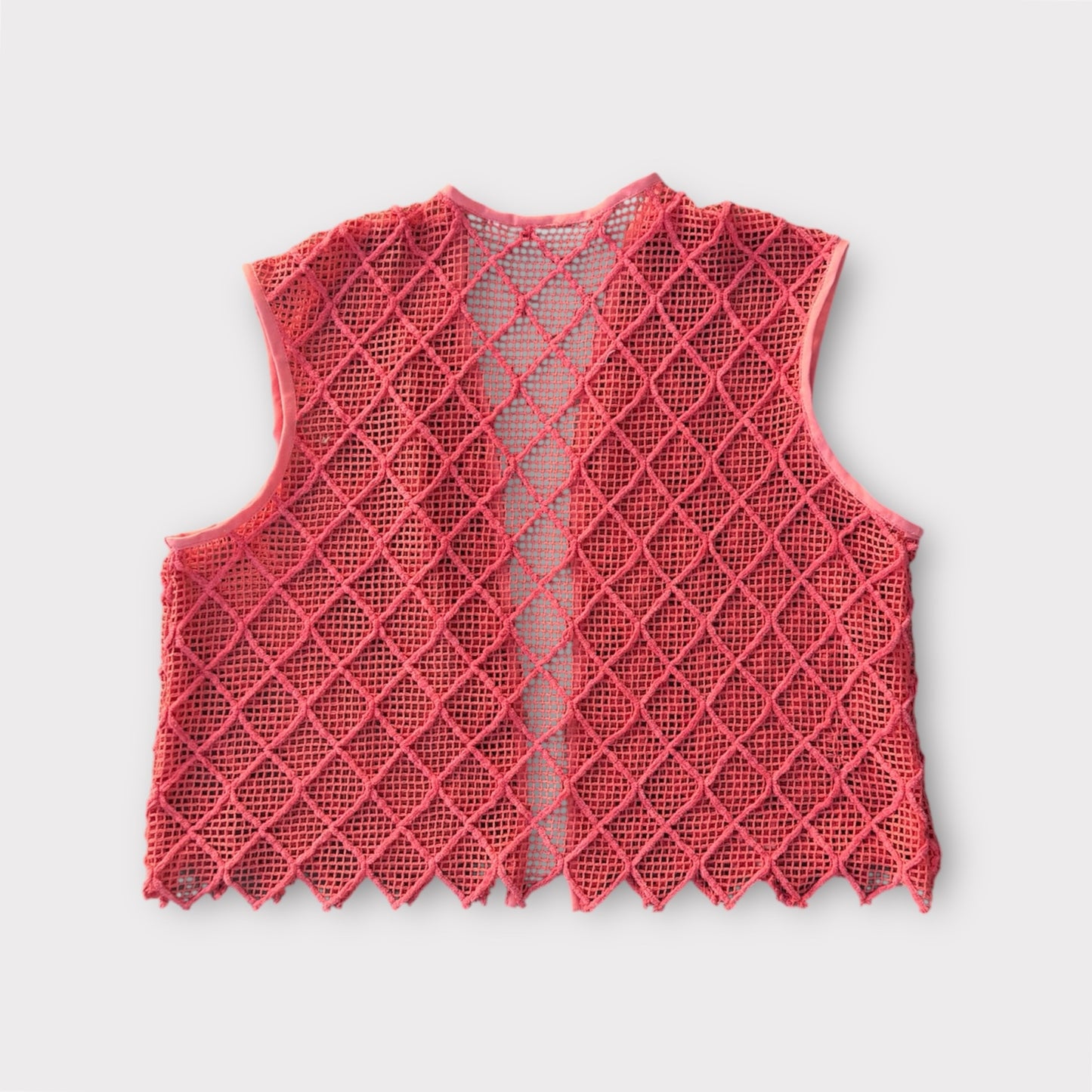 Boléro crochet corail