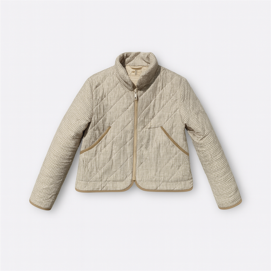 Veste matelassée Vichy Beige