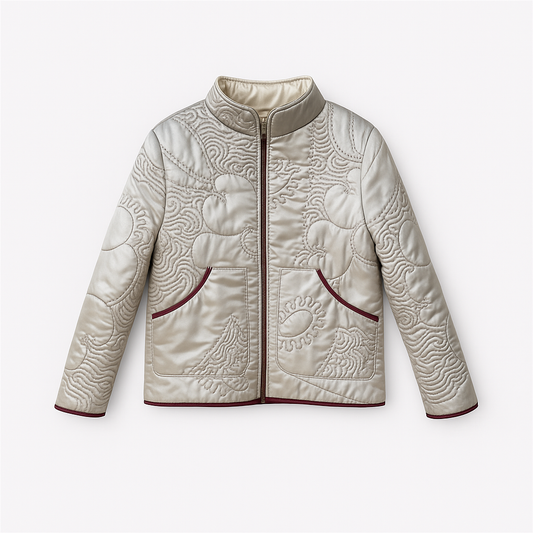 Veste Satin Matelassé pâle