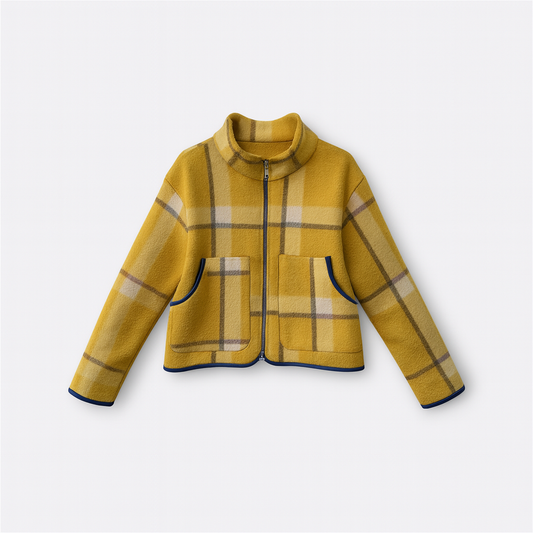Veste Jaune Carreaux upcyclée