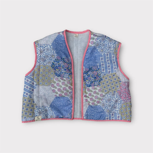 Boléro bleu et rose