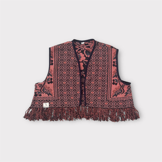 Boléro rose à frange